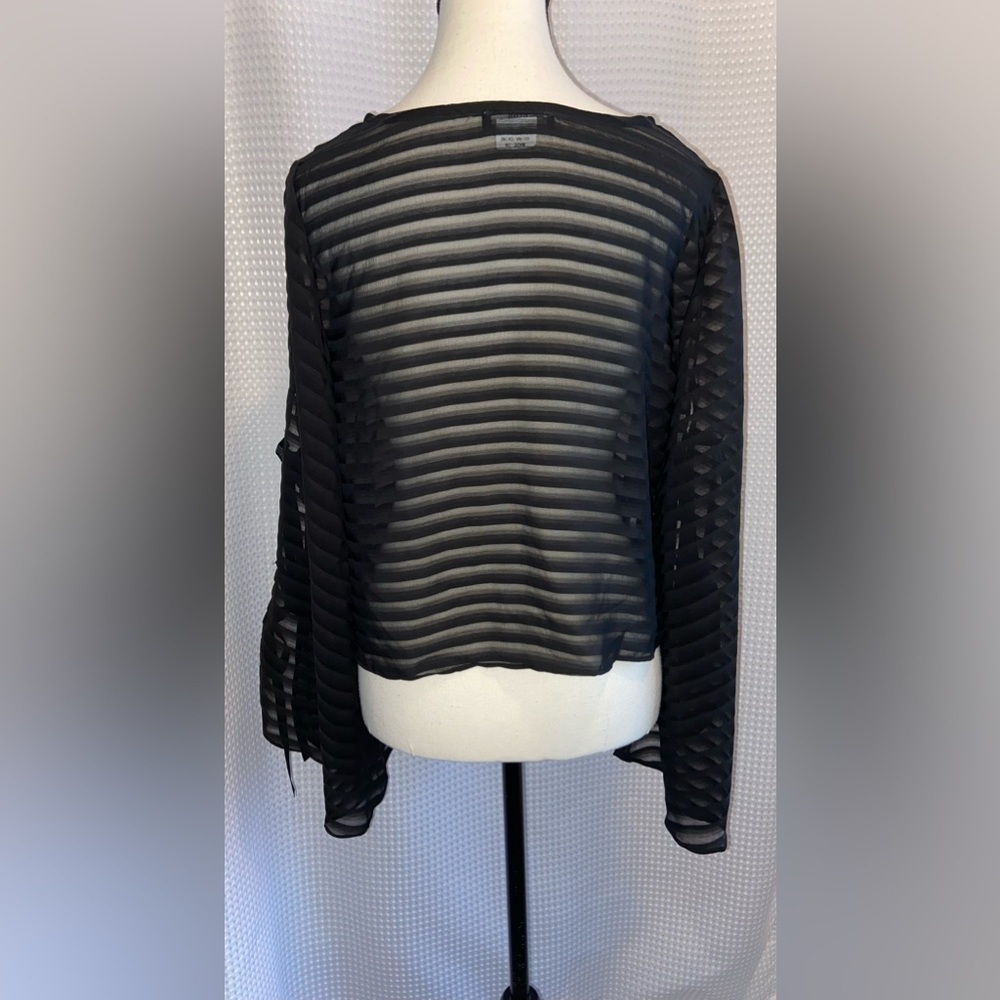 Women’s BEDO semi sheer black long flared open‎ sleeves cover up Top size S/M - Picture 8 of 9